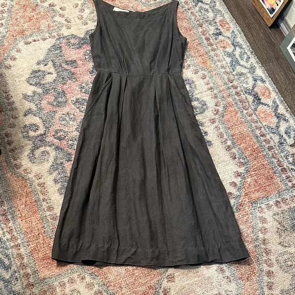 Anne Klein Dresses & Skirts - Anne Klein Vintage Charcoal Linen Midi Dress